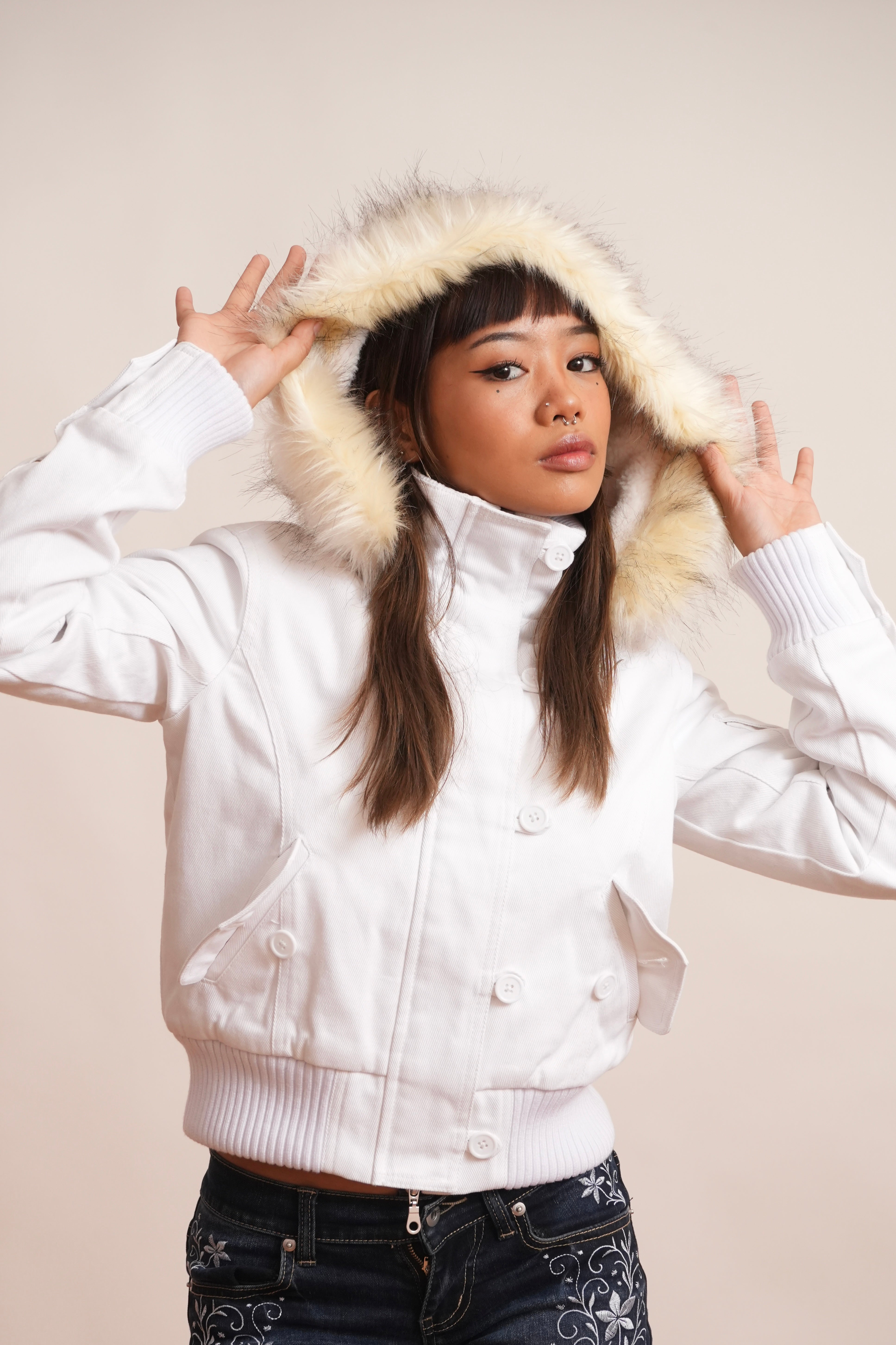 Gavali | Veste années 2000 à col en fourrure