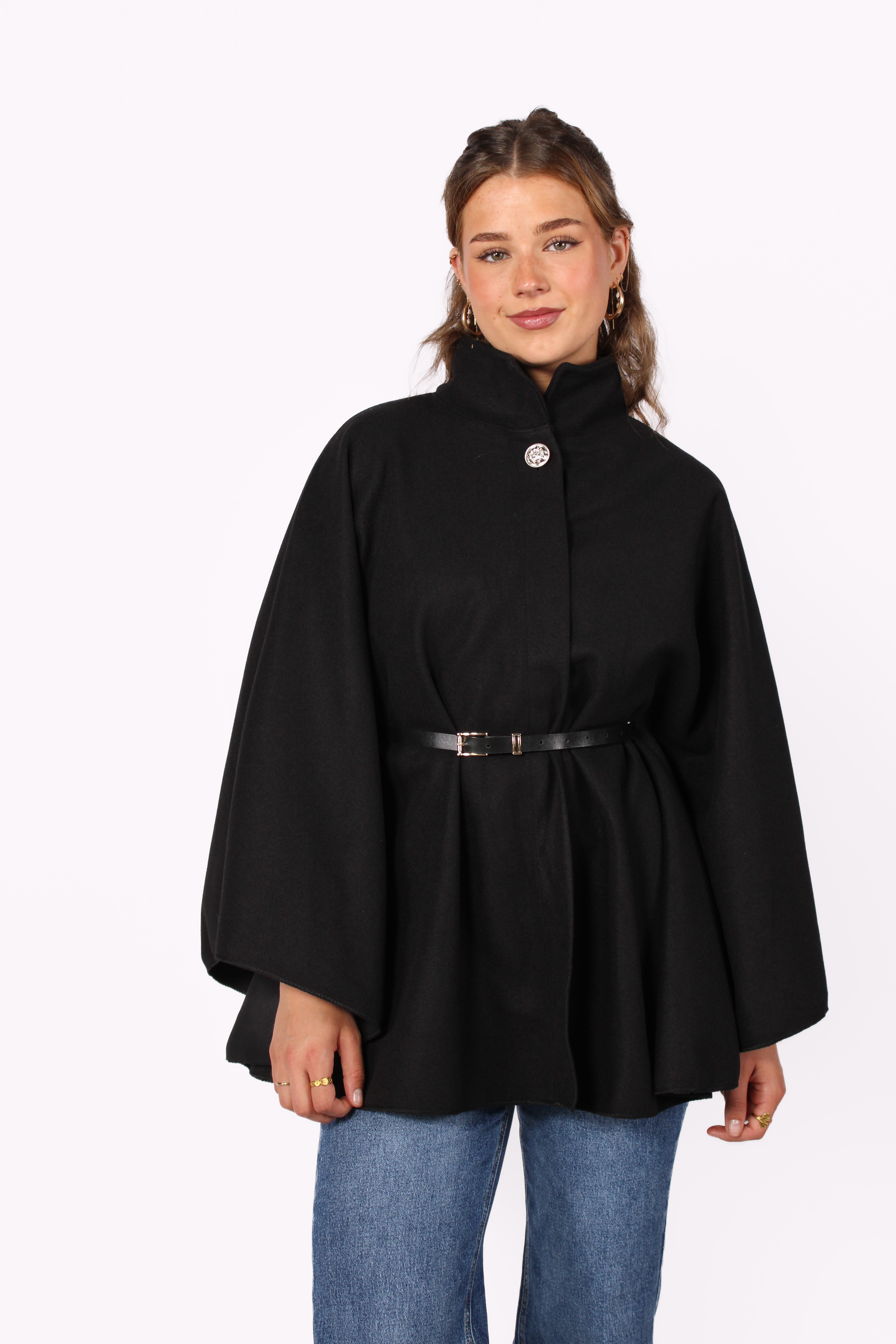 Poncho long avec ceinture