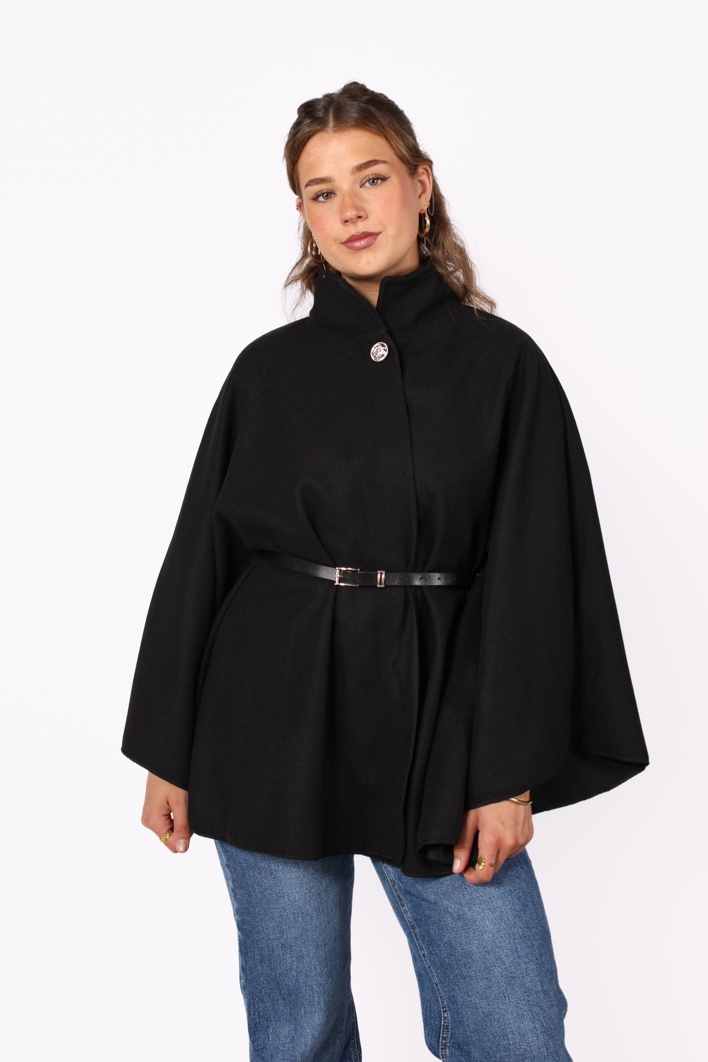 Poncho long avec ceinture