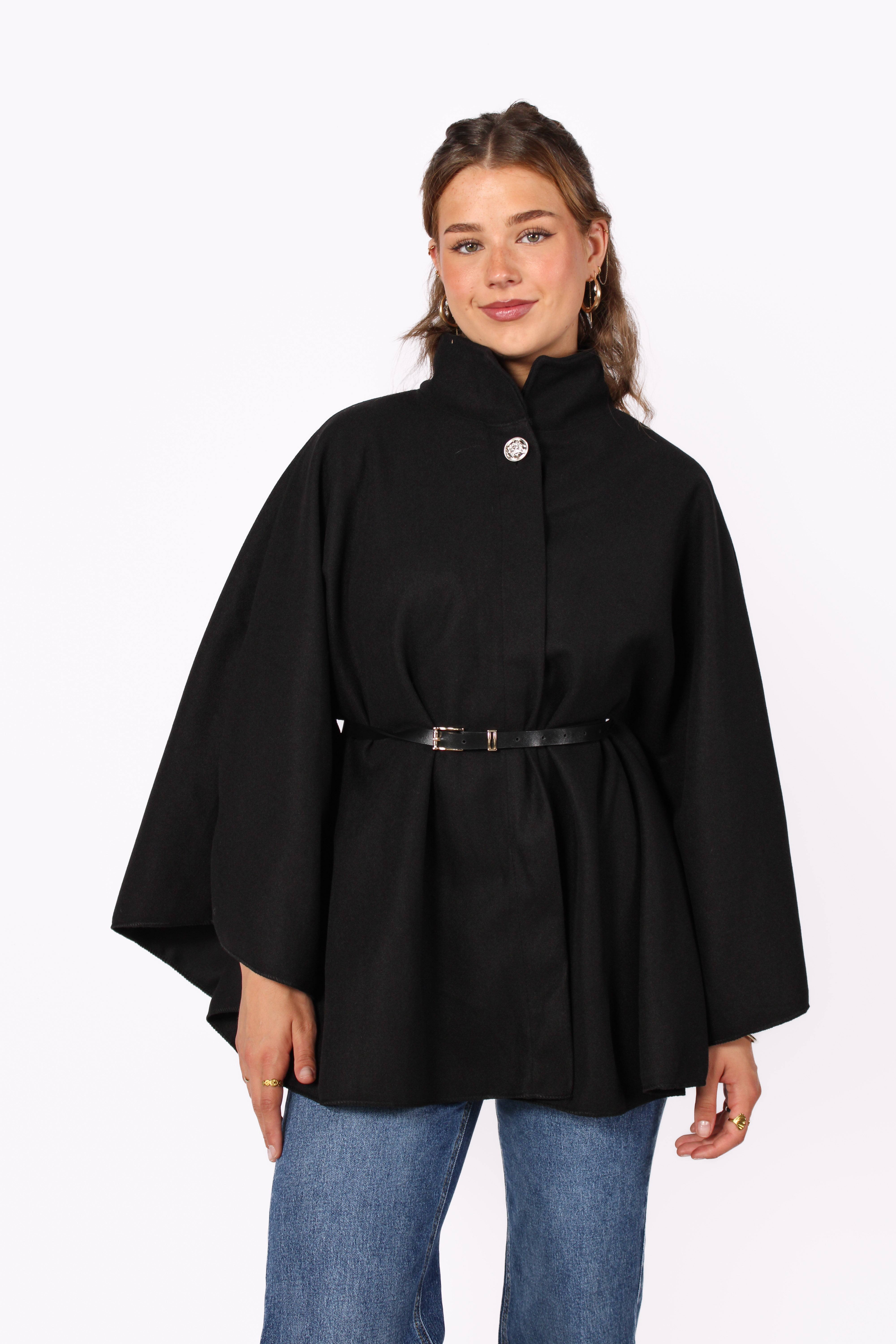 Poncho long avec ceinture