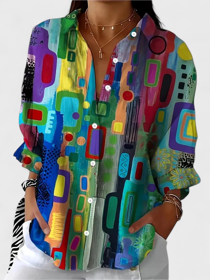 Rose™ | Chemisier élégant à motif géométrique